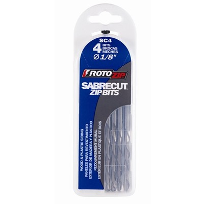 Roto Zip SC4 1/8'' Wood Plastic Multi-Purpose Zip Bits, 4/Pack