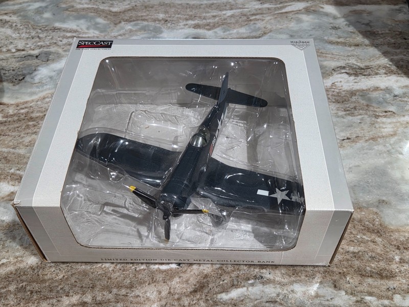 SpecCast Limited Edition Die Cast Metal Collector Bank F4U-1 Corsair 47500