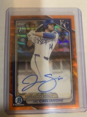 2024 Bowman Draft Chrome Prosp Auto Orange Wave CPA-JC Jac JAC CAGLIANONE 2024 bowman Chrome /25