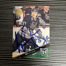NICK KYPREOS HARTFORD WHALERS NHL  HOCKEY Signed Autographed 1993 LEAF INC. CARD