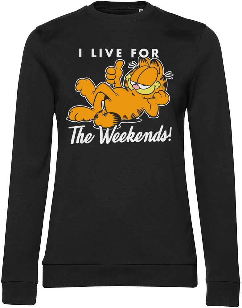 Garfield Live For The Weekend Girly Sweatshirt Damen Black 8990₽