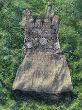 Antique 1920s French Gold Lam Beaded Flapper Dress Embroidered Gown