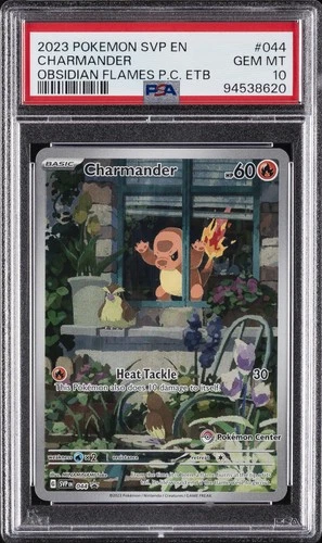 2023 POKEMON OBSIDIAN FLAMES POKEMON CENTER ETB PROMO SVP #044 CHARMANDER PSA 10