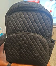 Vera Bradley Essential Backpack Moonless Night Black CarryOn Work School Travel