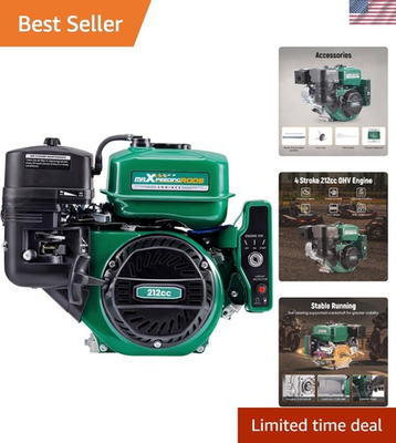 #ad 7HP 212cc Gas Engine Electric Start 4 Stroke OHV Horizontal Shaft Gasoline E... $293.99