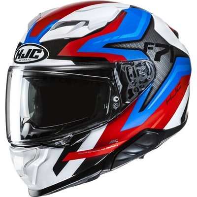 HJC Motorcycle Helmet L - F71 Fes - Fibreglass Integral Weiß-rot-blau-schwarz