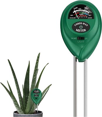 Soil Moisture Meter, 3 in 1 Soil Ph Meter/Sunlihgt/Plant Moisture Meter