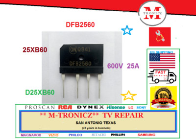 DFB2560  BRIDGE RECTIFIER OEM ON  600V 25A  REPLACES D25XB60 DIODE