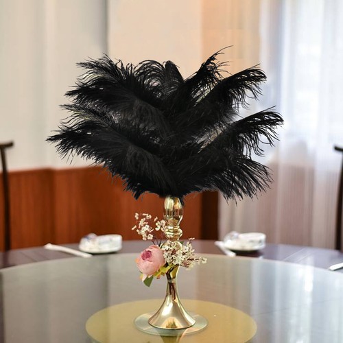 Large Ostrich Feathers Bulk-Making Kit Long Feathers for Wedding Party Black UK - Picture 3 of 4