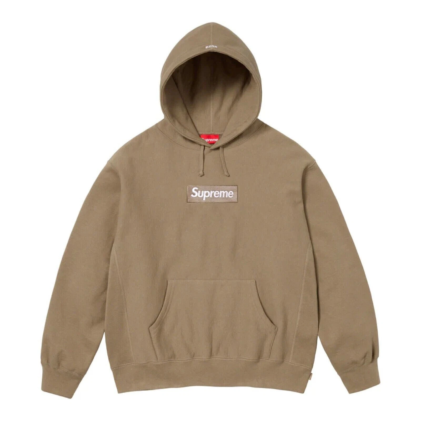 Sweat shirt à capuche logo Supreme Box FW23 sable foncé petit