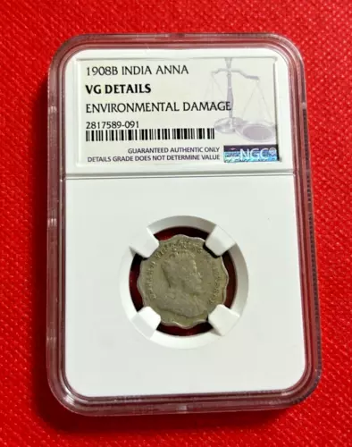 1908B INDIA ANNA NGC VG DEAILS