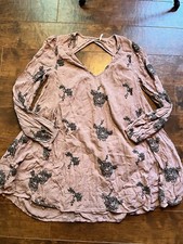 Free People S Long Sleeve Emma Austin Dress Floral Embroidered Boho