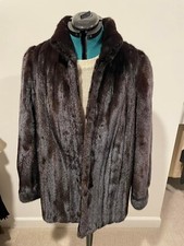 Ranch Mink Fur Full Pelt Let-out Zipper Jacket Size 14 New! Made In Usa Lot 36