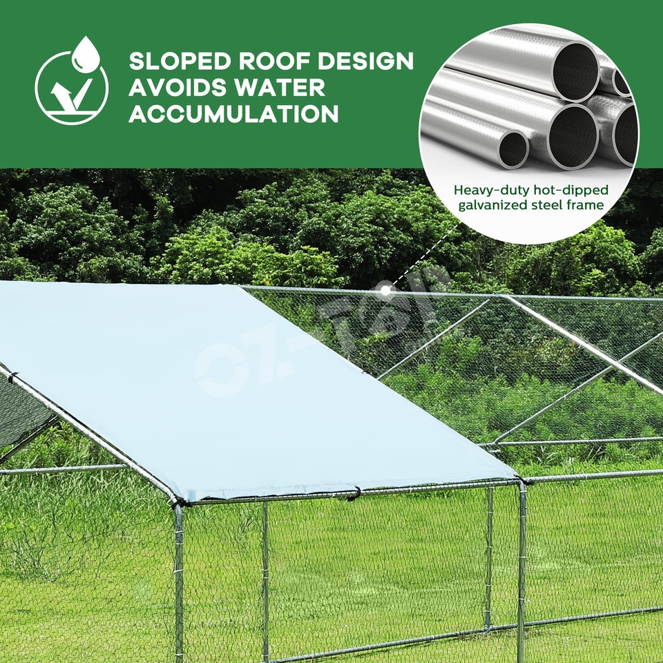 Chicken Coop Dog Pet Enclosure Rabbit Hutch Run Walk In Chook Pen Cage