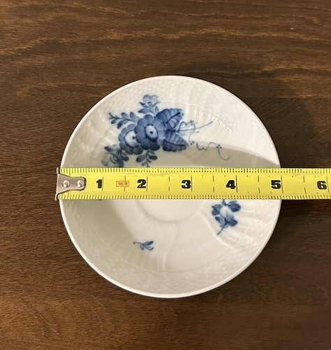 Royal Copenhagen Blue Floral Porcelain Fluted Demi Tea Cup & Saucer 10/1549 - Picture 12 of 14