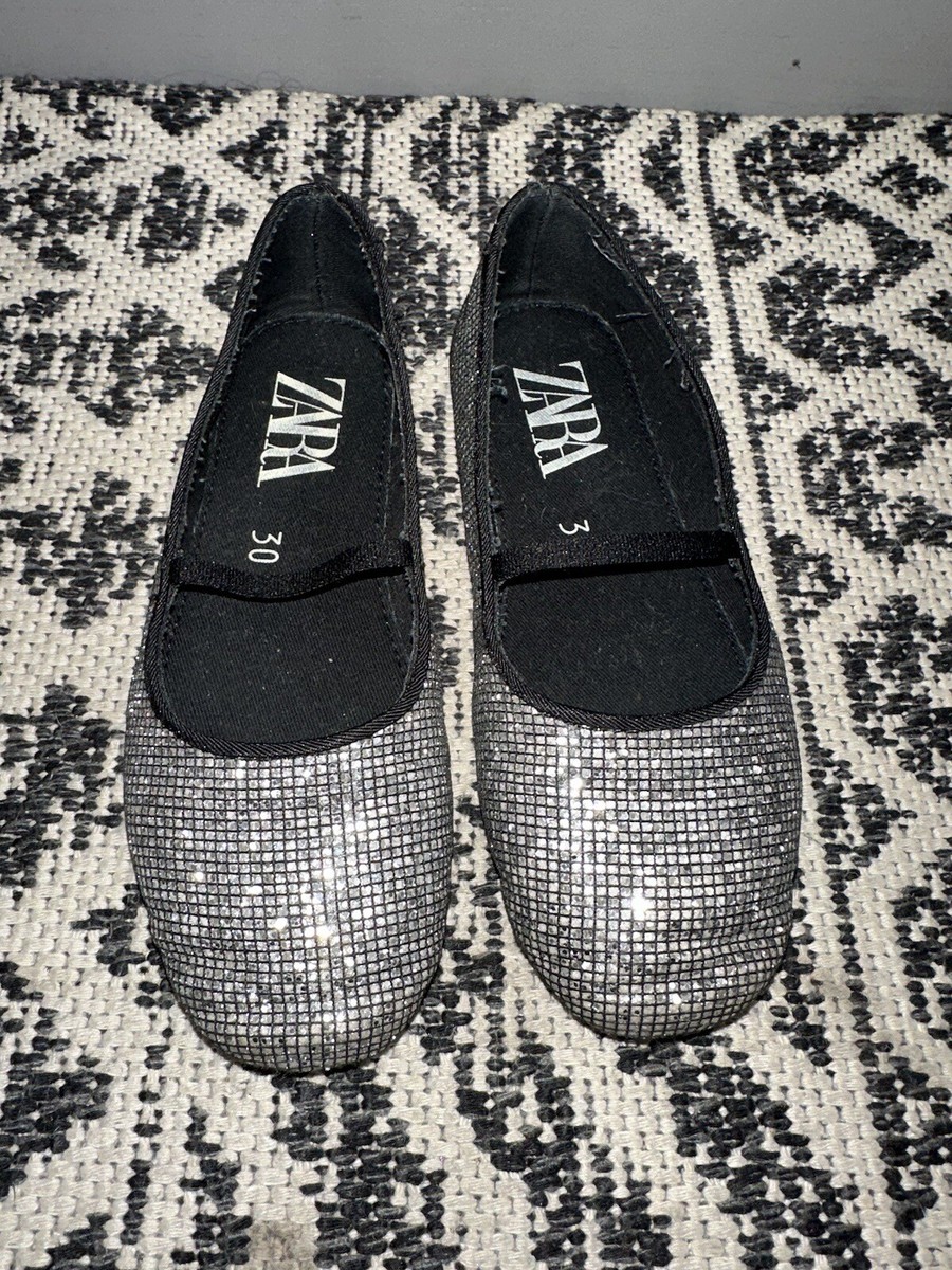 バレエ ZARA Zara Ballerina Girls Size 30 12.5 US Black Rhinestone
