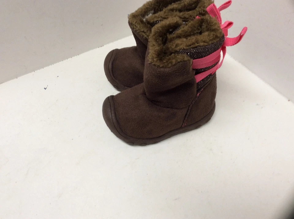Child of Mine Baby девочек коричневый ботильоны ткани верхний размер 2 искусственного меха F35 - Изображение 3 из 4