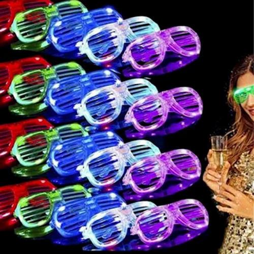 Glow Frame LED Flashing Glasses Light Up Shutter Shades Sunglasses Wedding Party