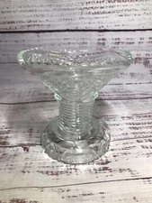 VTG McKee Glass Punch Bowl Base Concord Pattern 5 1/4" T x 5 3/4" Small Vase