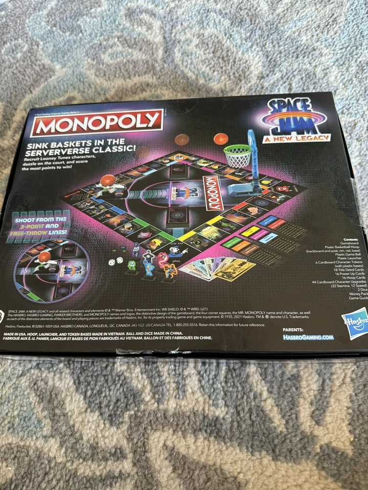 Space Jam A New Legacy LeBron James Monopoly Tune Squad Exclusive Board Game New - Image 2 of 3