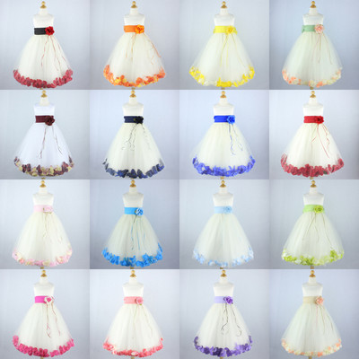 IVORY Flower Girl Dress Wedding Recital Graduation Bridesmaid Pageant Petal Prom