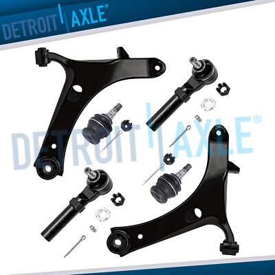 Front Lower Control Arms + Ball Joints + Tie Rods Kit for Subaru Legacy Outback