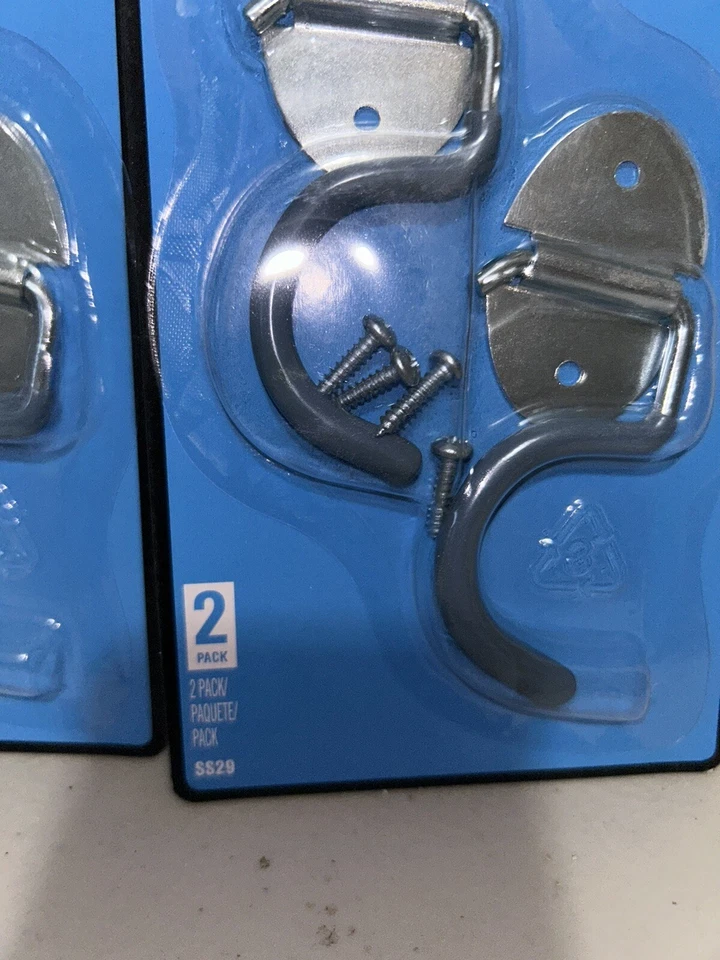 Lote de 2 Paquetes Crawford Products SS29 Mango Soporte Gancho, Gris, Pack de 2 Foto 4 de 4