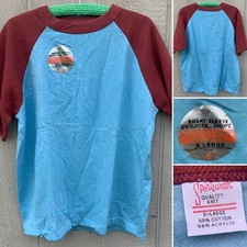 Vintage Raglan Sweatshirt Sportswear Quality Knit Short Sleeve Sweater Shirt XL