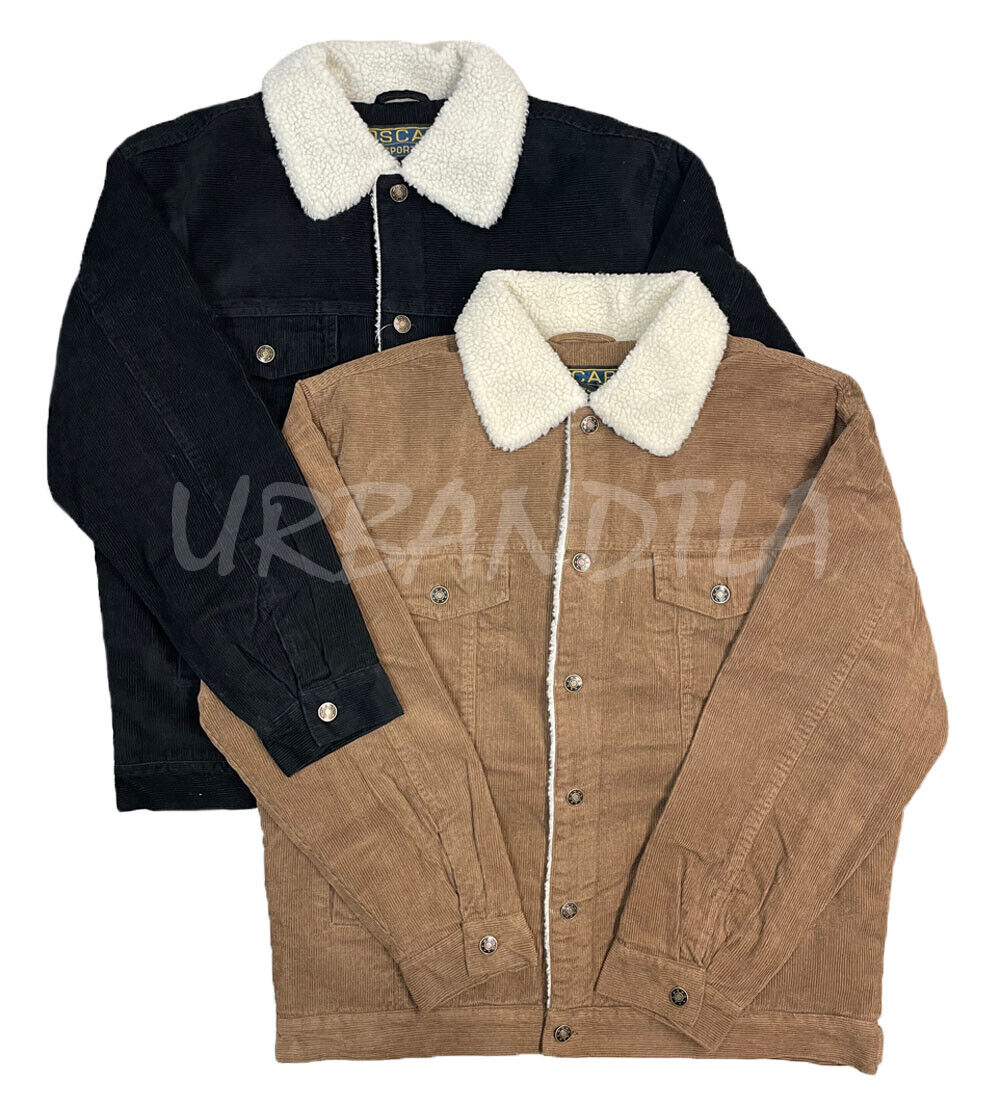 Men's Classic Button Up Sherpra Lined Corduroy Trucker Men's Classic Button Up Sherpra Lined Corduroy Trucker