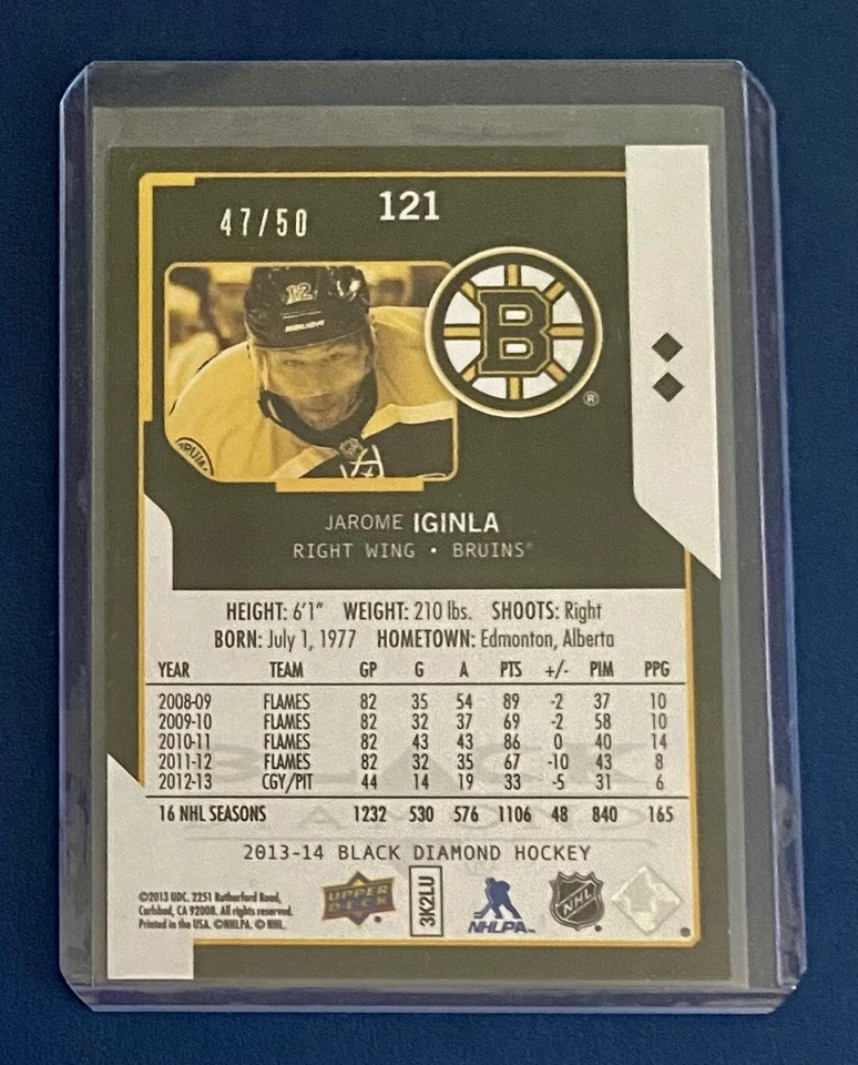 2013-14 Upper Deck Black Diamond Star Ruby /50 Jarome Iginla - Image 2 of 3