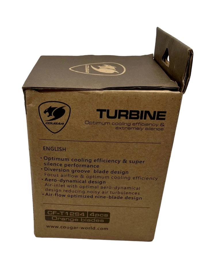 NEW Cougar Turbine CF-T12S4 Case Fan 1200rpm 3 Pin 120MM (4 pcs) - Image 2 of 4