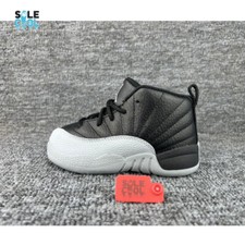 Nike Air Jordan 12 AJ12 Retro TD Toddler Barons Black Gray Shoes 850000-010