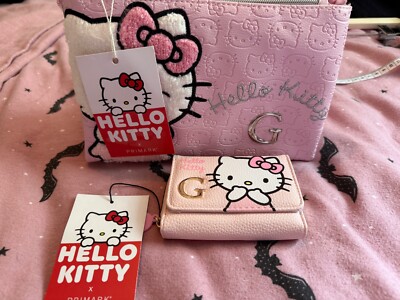 Primark rosa Hello Kitty Kosmetiktasche & Handtasche Paket Initiale G brandneu mit Etikett