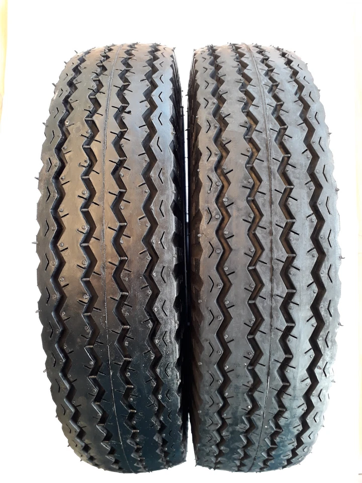 4.80 / 4.00 - 8 2 Reifen DOT25 + Schlauch DDR Anhänger HP 280 300 350 400 Stema - Bild 3 von 4