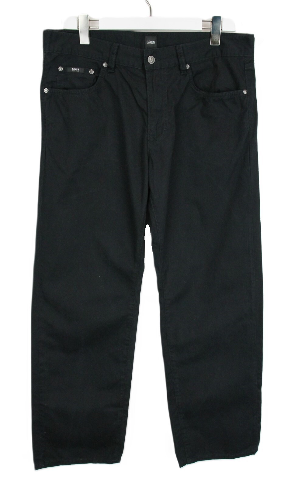 HUGO BOSS Nebraska Trousers Men's W36/L30 Regular Fit Zip Fly Pockets Black