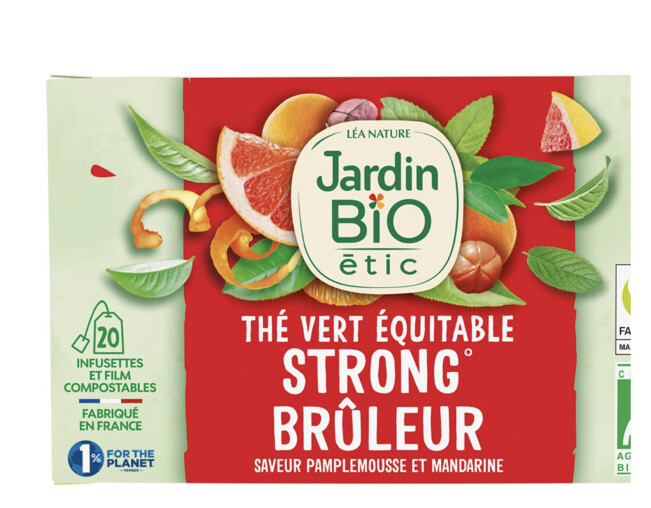 Thé vert équitable minceur bio ventre plat Jardin Bio lot 3 boites anti rétention d'eau