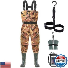 Sjyue Fishing Chest Wader Nylon/PVC Insulated Waders for Men Women Waterproof