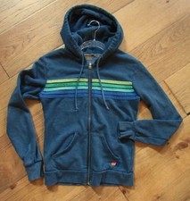 Aviator Nation 5-Stripe Zip Hoodie Adult XS Hooded Sweatshirt Charcoal Lime EUC