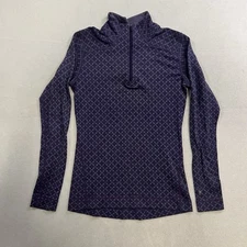 Smartwool Sweatshirt Womens Medium Purple 1/4 Zip 100% Merino Wool Outdoors