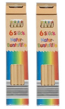 2x 6 Natur-Buntstifte natürliche Farben Bunt...