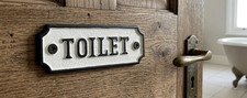 Placa de puerta de estilo retro de plancha de hierro de inodoro / El baño Shabby Chic