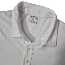Brooks Brothers Polo Shirt Mens XL White Cotton Pocket Short Sleeve Logo