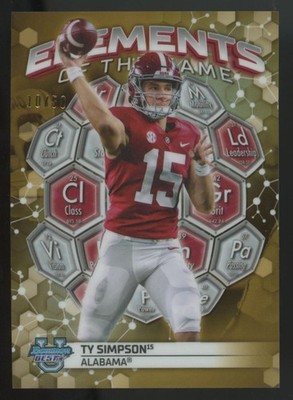 2023 Bowman's Best U Ty Simpson Gold Elements Of The Game /50 #ETG-10