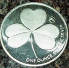 Vintage 3 Leaf Clover Ireland Forever 1 troy oz. .999 Fine Silver Round Bullion