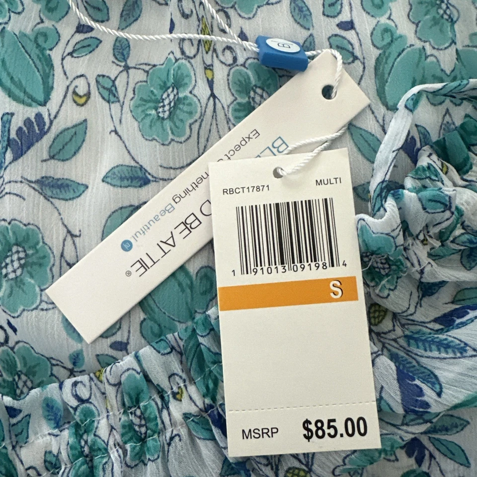 Vestido para mujer BLEU ROD BEATTIE pequeño azul en capas natación encubrimiento playa verano boho Foto 2 de 4