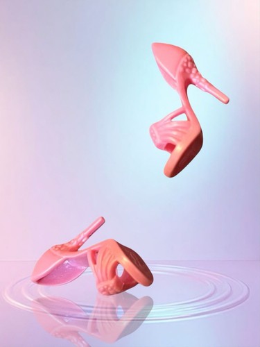 Barbie Doll Shoes Pink Open Toe Heels - Picture 3 of 3