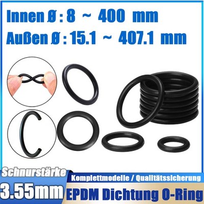 O Ring O-Ring Innen Ø 8 - 400 mm x Schnurstärke 3,55 mm EPDM 70 Dichtring 0 Ring