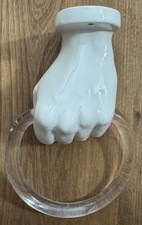 Vintage 1980s NANCY FUNK CERAMICS Bath Kitchen Towel Lucite Ring Left Hand