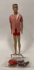 Vintage 1960s Mattel Ken Doll Brunette Straight Leg Beach Outfit Stand Lot B26