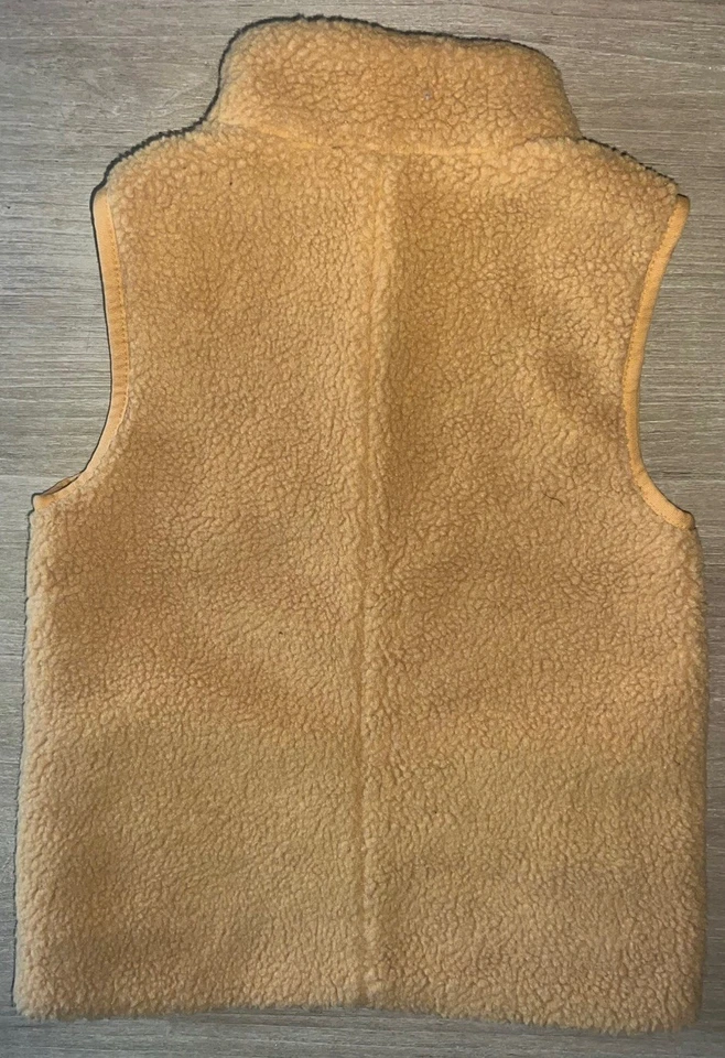 NWT J. Crew Women’s XXS Sherpa Vest Yellow Mustard Tan Color - Gold Accents NEW! - Image 2 of 4